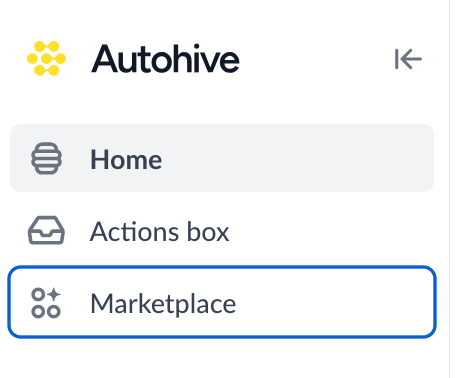 Marketplace in the Autohive navigation