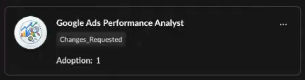 Marketplace listing with Changes Requested status